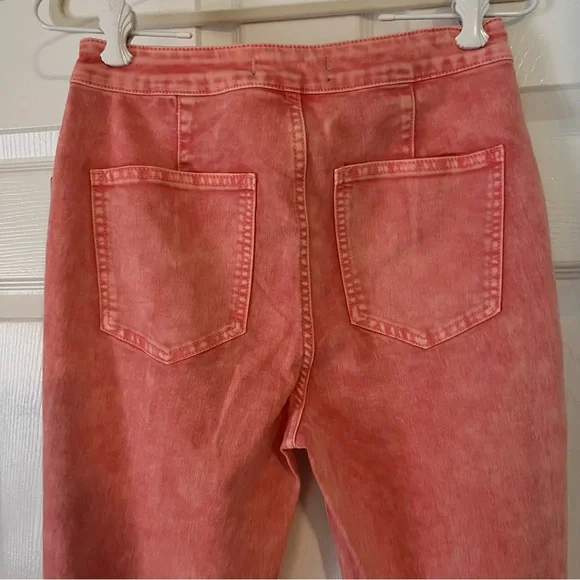NWT Free People Just Float On Pink Denim Flared Jeans 27 - Picture 7 of 10